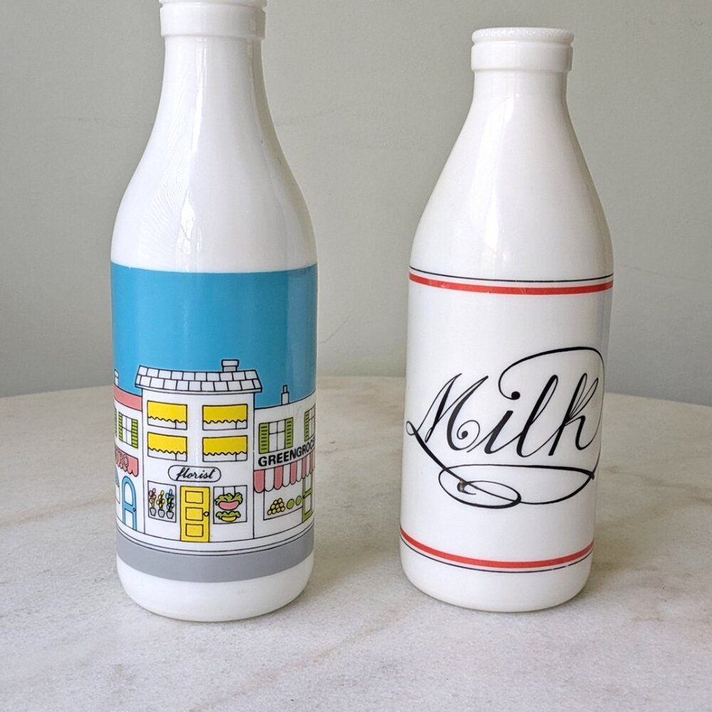 Vintage Novelty Milk Glass Milk Bottle